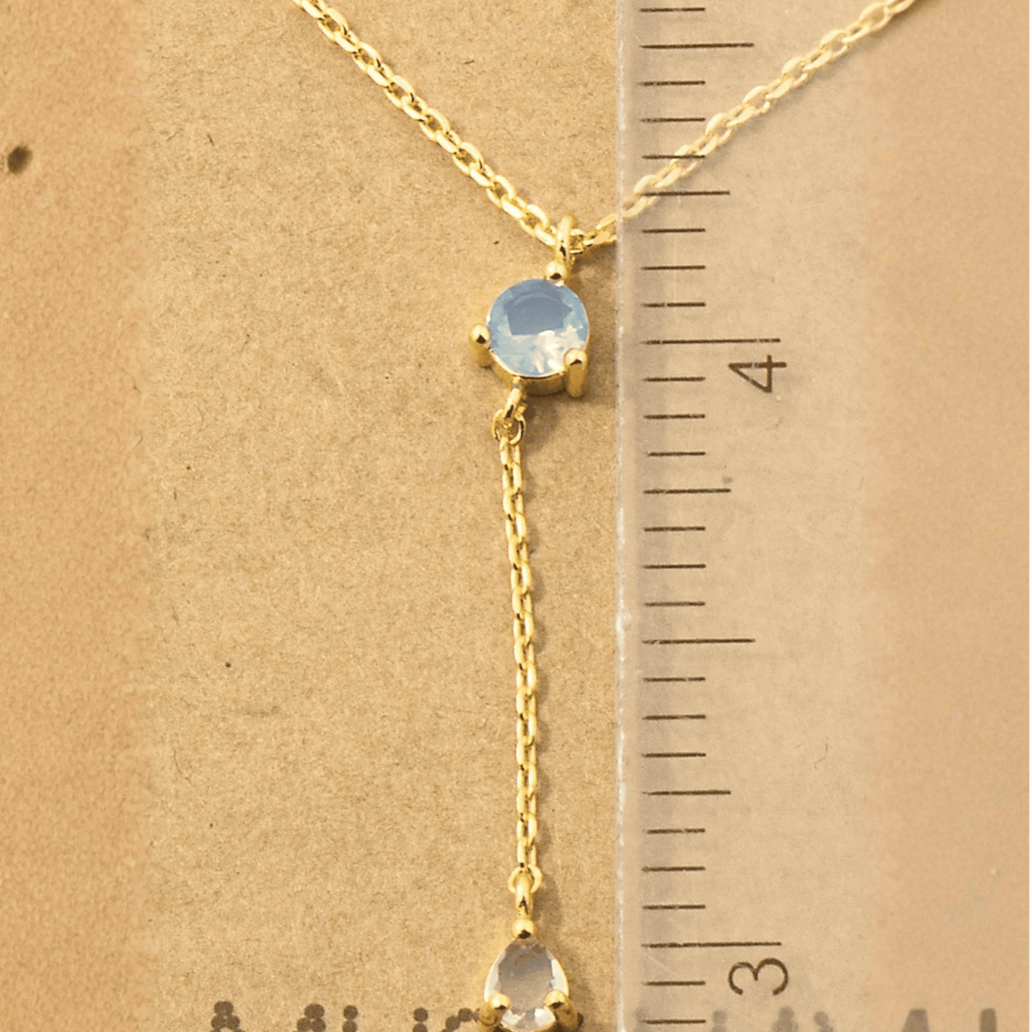 18K Gold Plated CZ Gems Y Chain Necklace