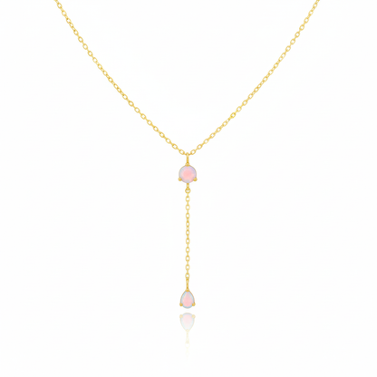 18K Gold Plated CZ Gems Y Chain Necklace