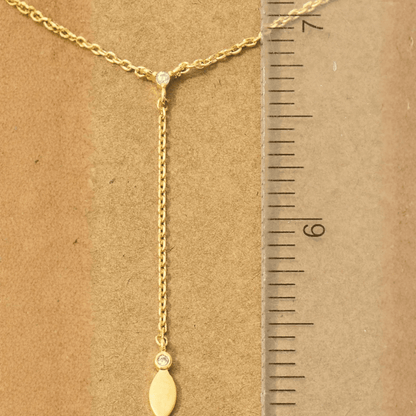 18K Gold Plated Cz Lariat Chain Necklace