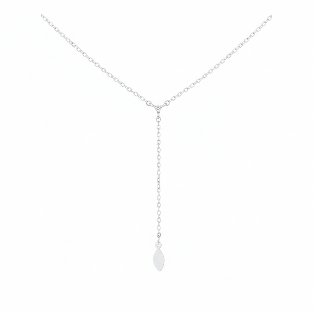 18K Gold Plated Cz Lariat Chain Necklace