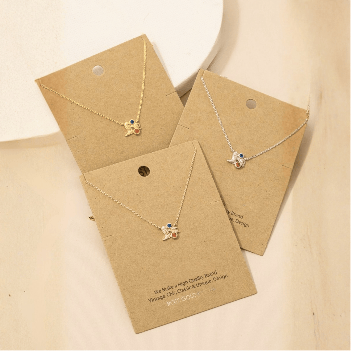 18K Gold Plated CZ Cowboy Boots and Hat Pendant Necklace