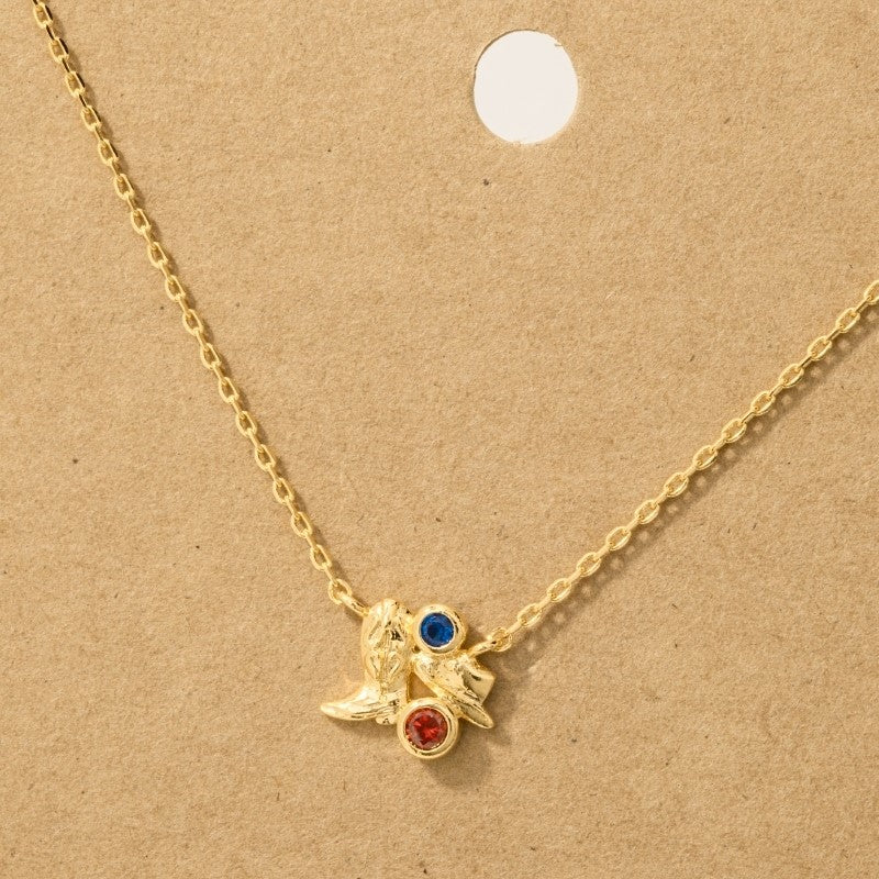 18K Gold Plated CZ Cowboy Boots and Hat Pendant Necklace