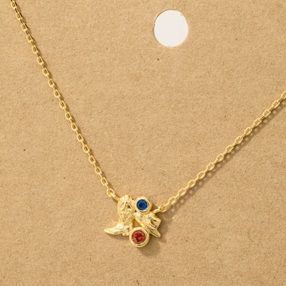 18K Gold Plated CZ Cowboy Boots and Hat Pendant Necklace