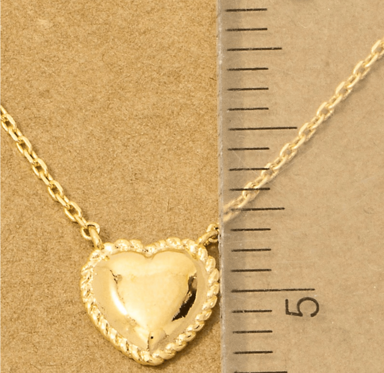 18K Gold Plated Engraved Heart Pendant Necklace