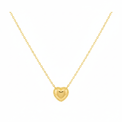 18K Gold Plated Engraved Heart Pendant Necklace