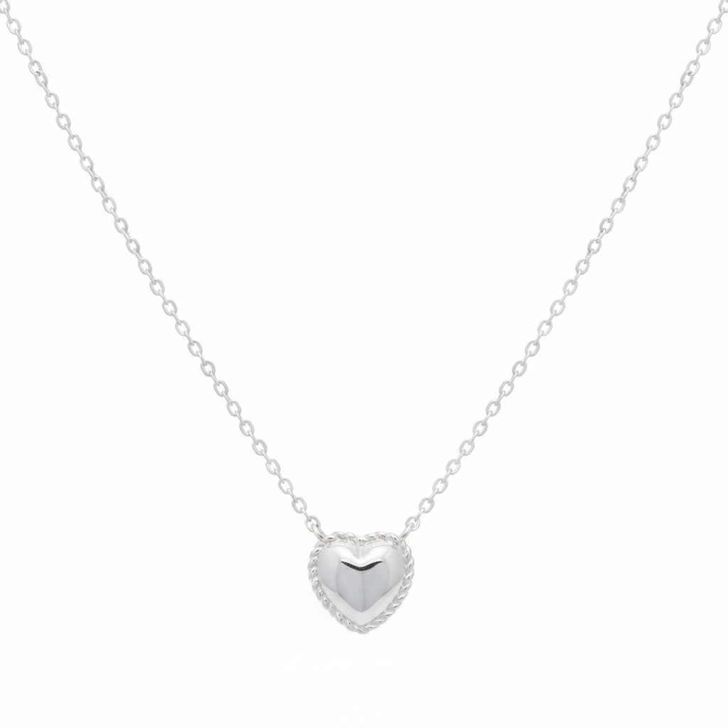 18K Gold Plated Engraved Heart Pendant Necklace