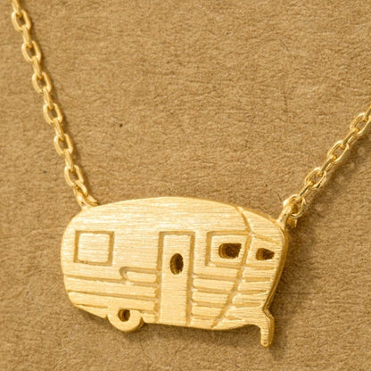18K Gold Plated RV Pendant Necklace - Love Mi
