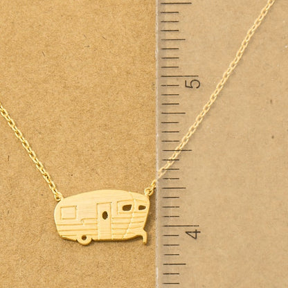 18K Gold Plated RV Pendant Necklace - Love Mi