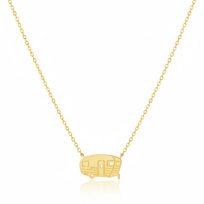 18K Gold Plated RV Pendant Necklace - Love Mi