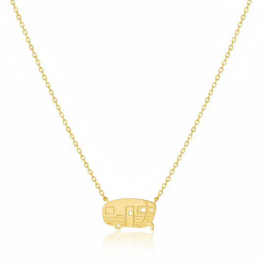 18K Gold Plated RV Pendant Necklace - Love Mi