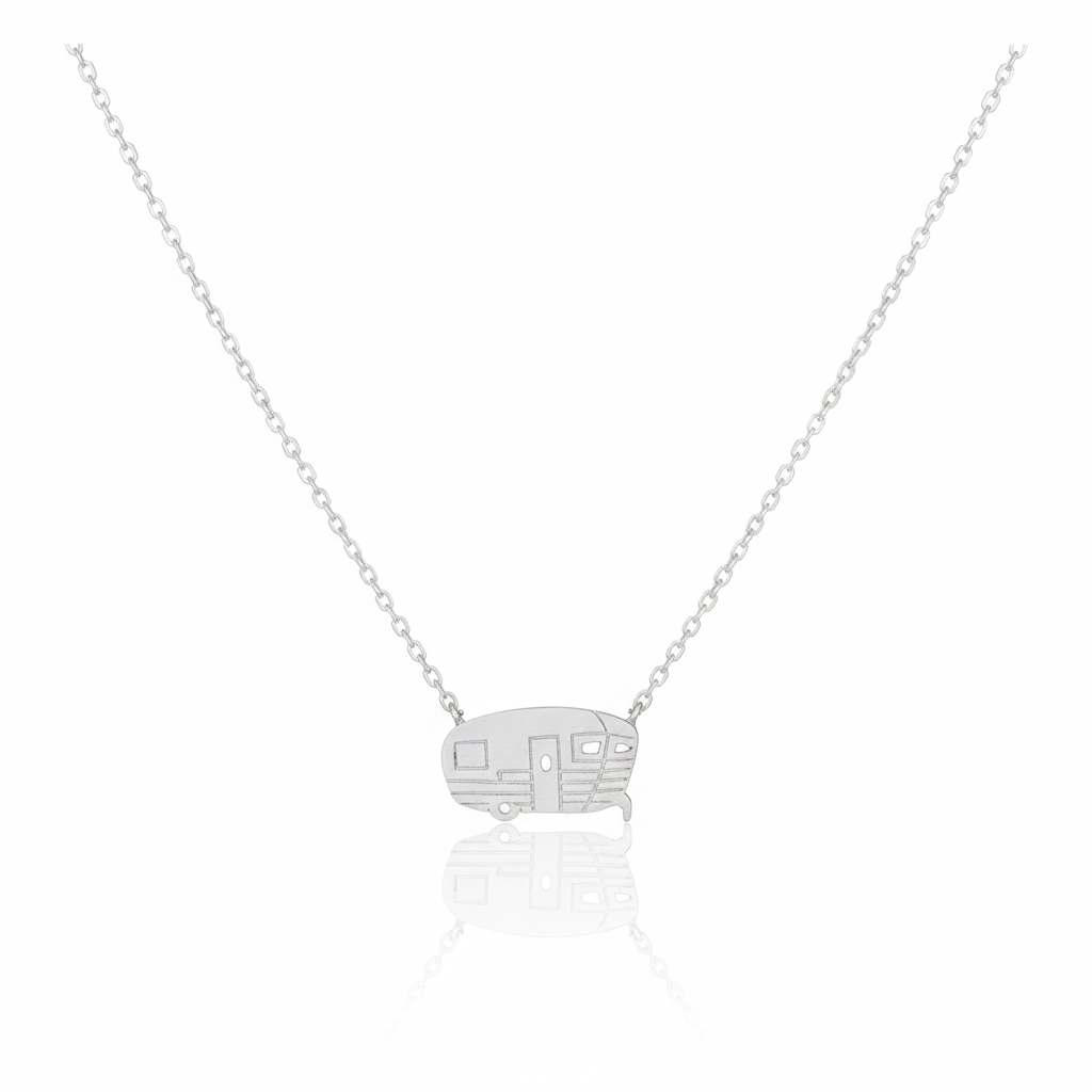 18K Gold Plated RV Pendant Necklace - Love Mi
