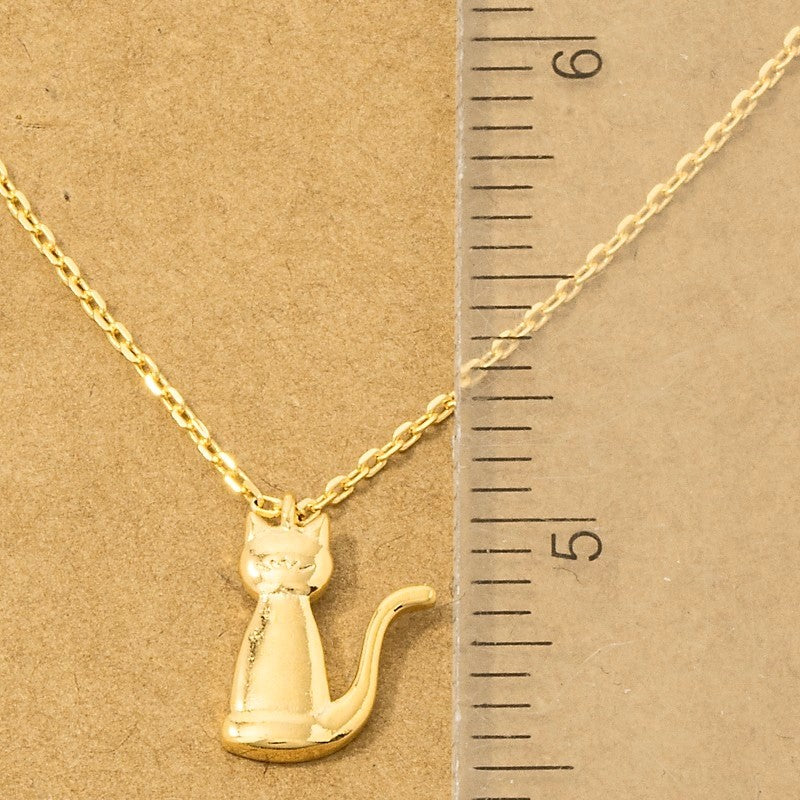 18K Gold Plated Cat Pendant Necklace - Love Mi