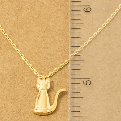 18K Gold Plated Cat Pendant Necklace - Love Mi