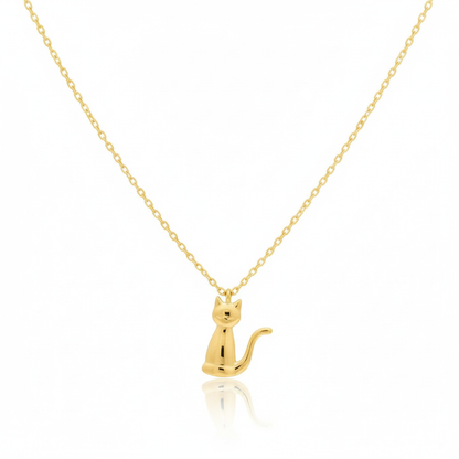 18K Gold Plated Cat Pendant Necklace - Love Mi