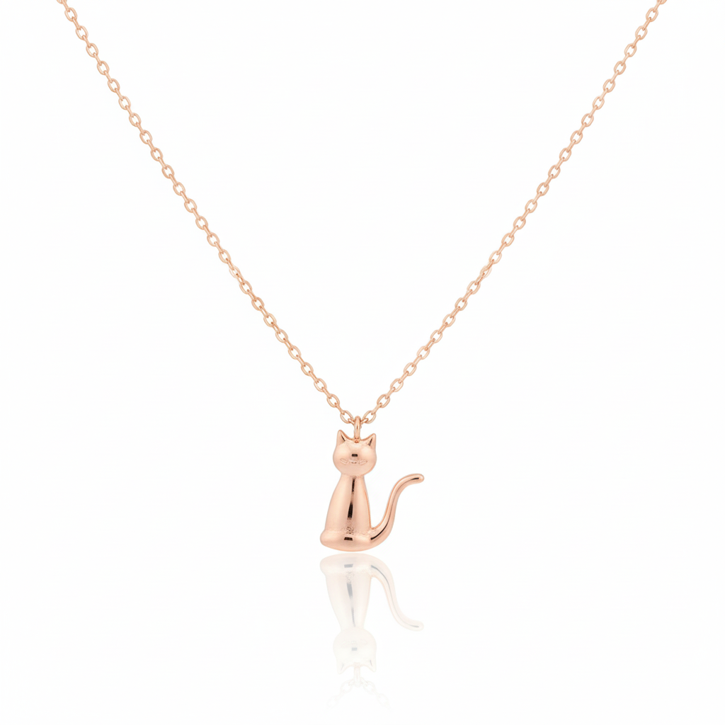 18K Gold Plated Cat Pendant Necklace - Love Mi