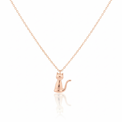 18K Gold Plated Cat Pendant Necklace - Love Mi