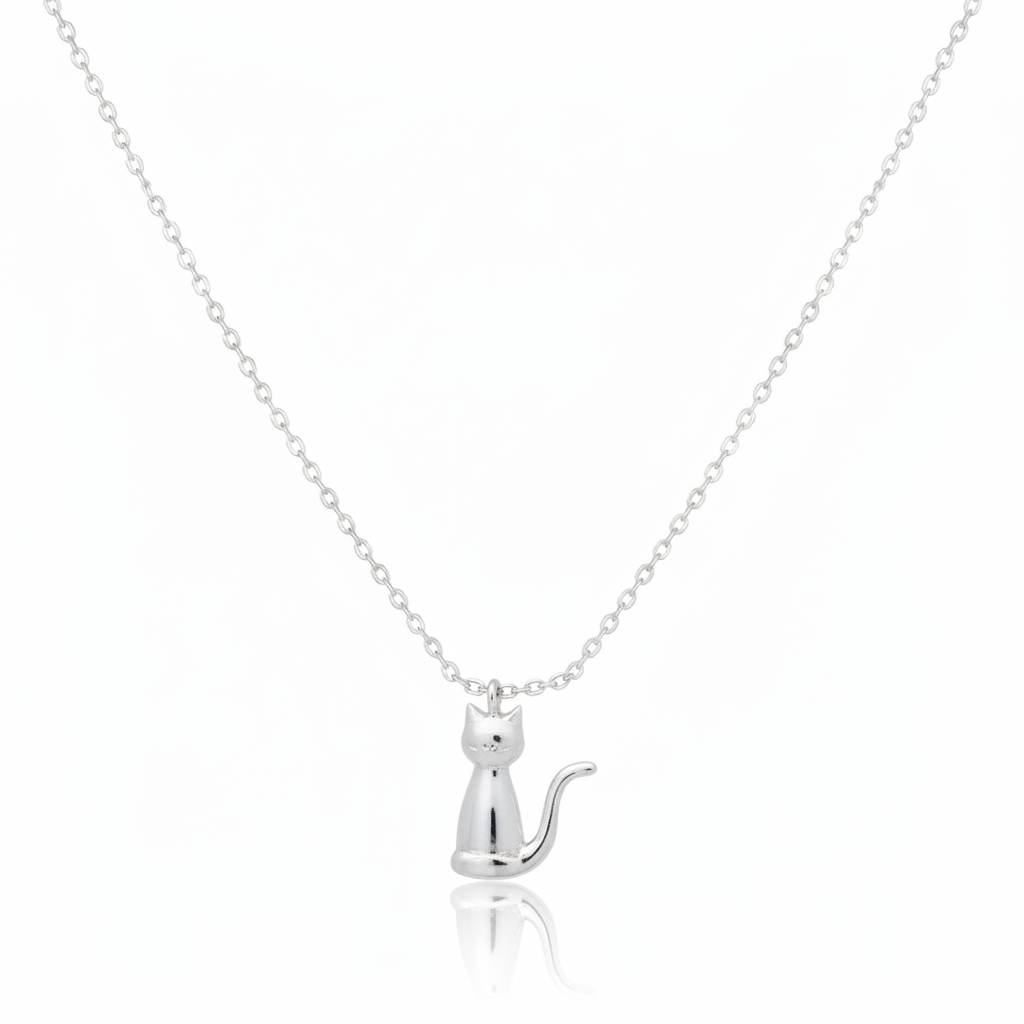 18K Gold Plated Cat Pendant Necklace - Love Mi