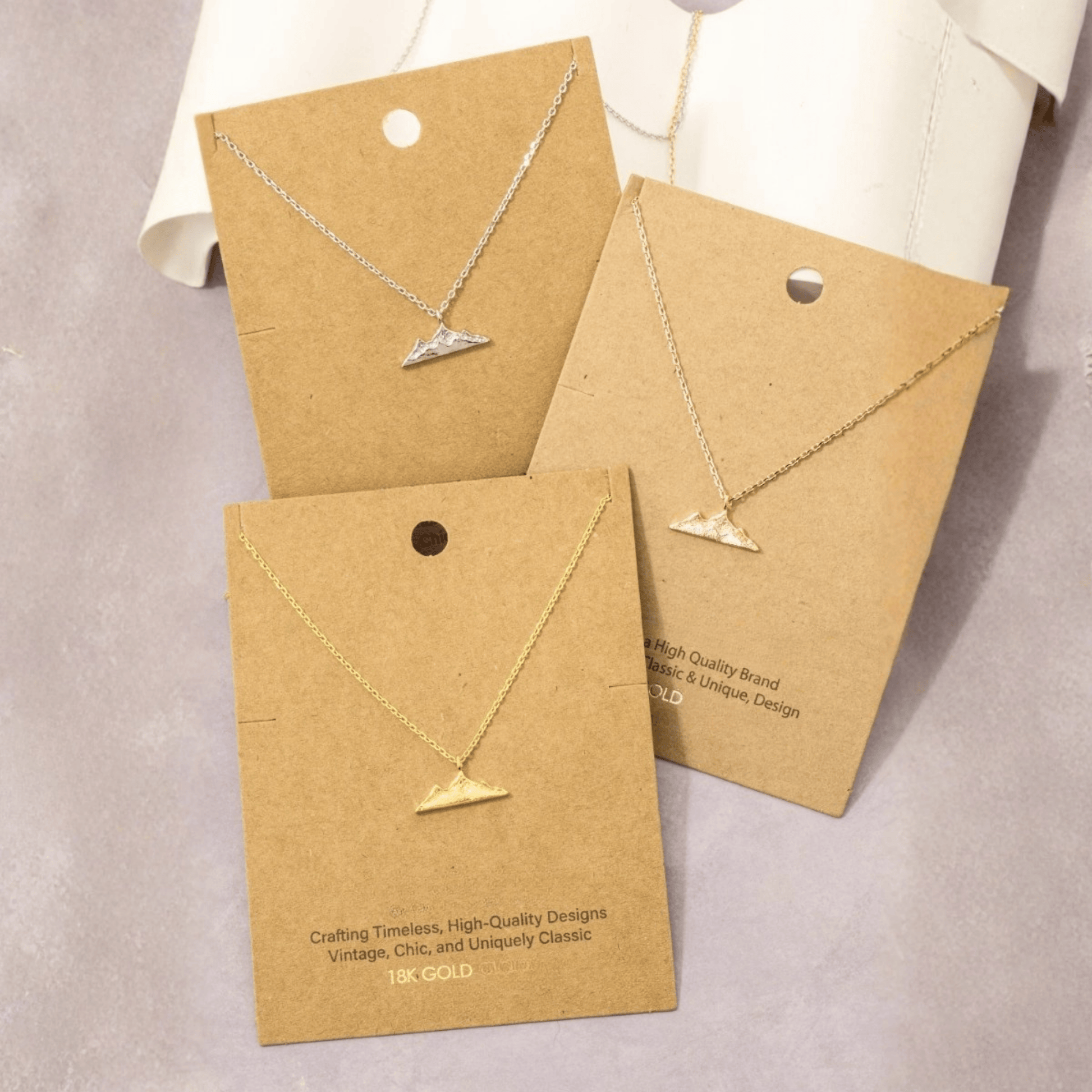 18K Gold Plated Mountain Range Pendant Necklace - Love Mi