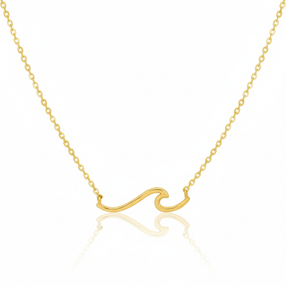 18K Gold Plated Wave Pendant Necklace - Love Mi