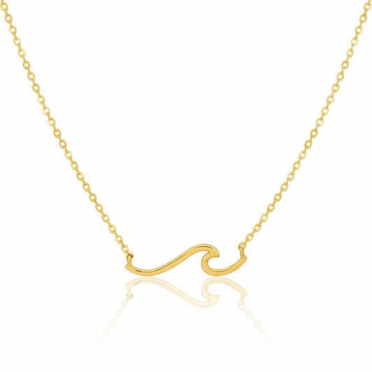 18K Gold Plated Wave Pendant Necklace - Love Mi