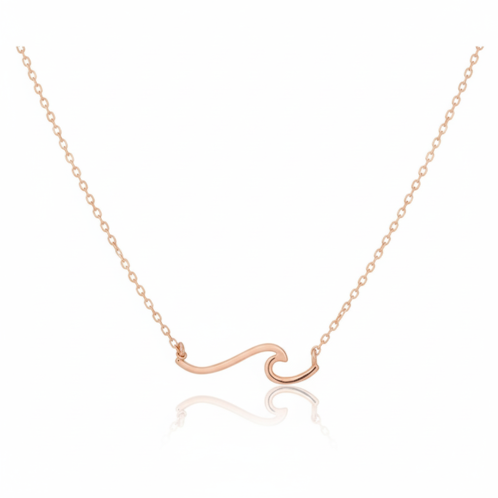 18K Gold Plated Wave Pendant Necklace - Love Mi