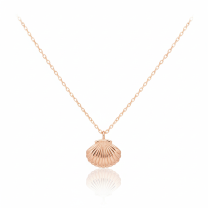 18K Gold Plated Clam Shell Pendant Necklace - Love Mi