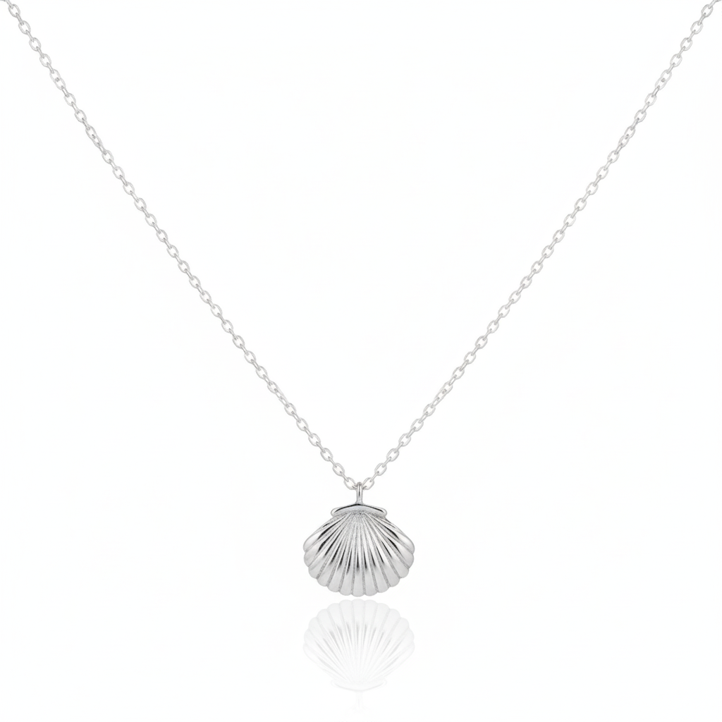 18K Gold Plated Clam Shell Pendant Necklace - Love Mi