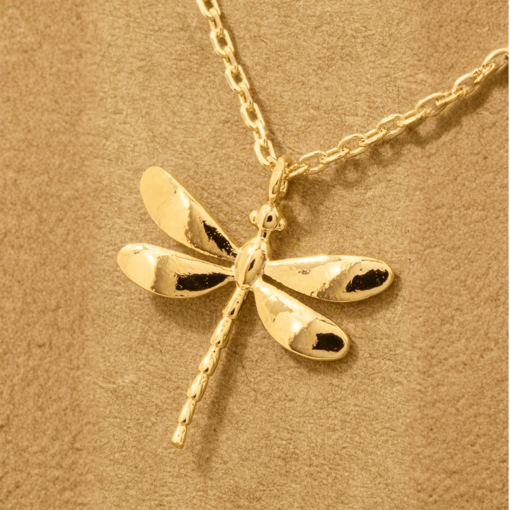18K Gold Plated Dragonfly Pendant Necklace - Love Mi