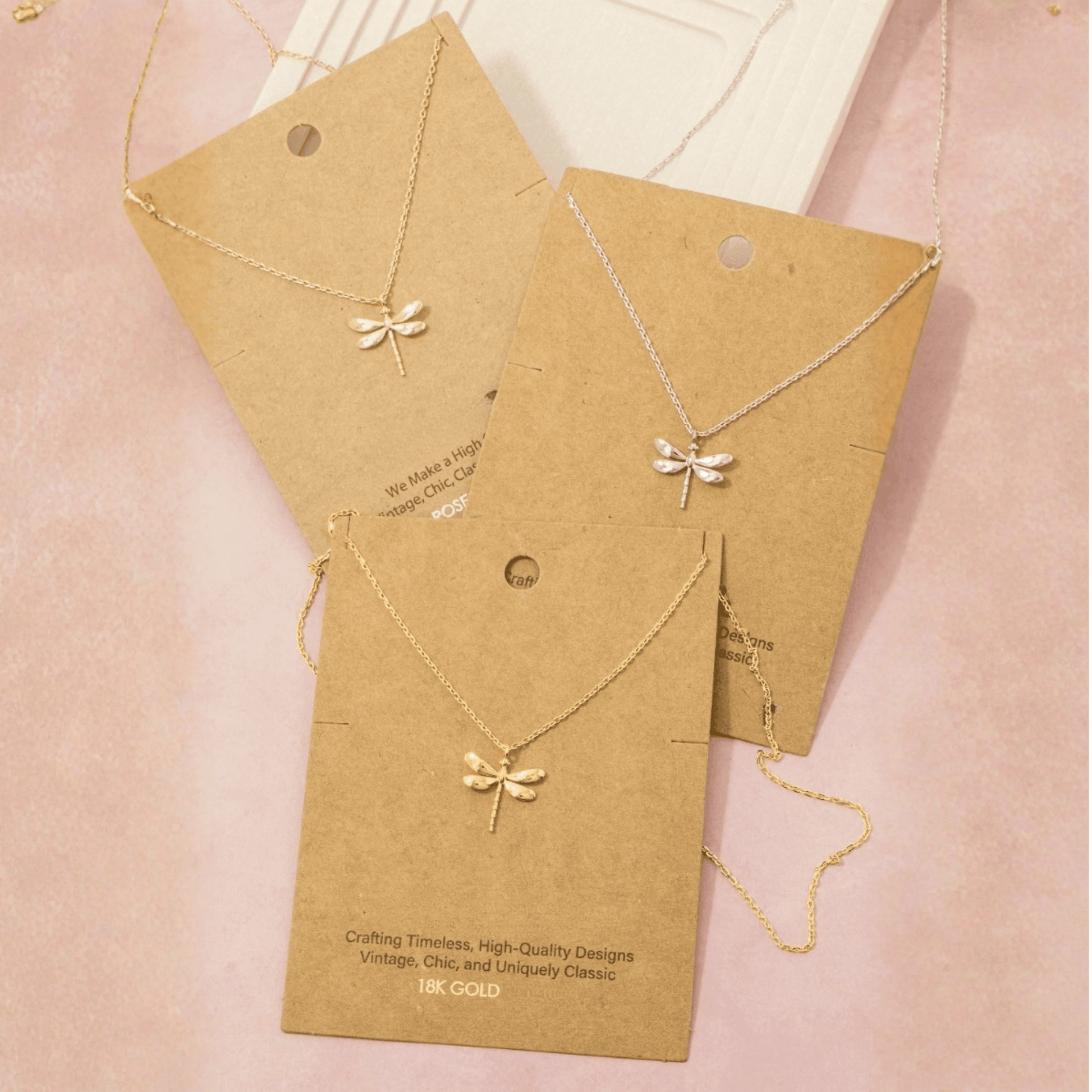 18K Gold Plated Dragonfly Pendant Necklace - Love Mi