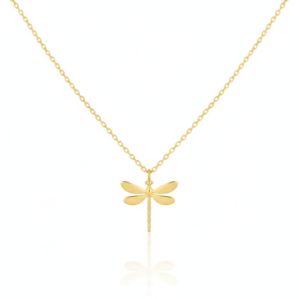 18K Gold Plated Dragonfly Pendant Necklace - Love Mi