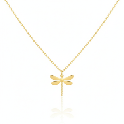 18K Gold Plated Dragonfly Pendant Necklace - Love Mi