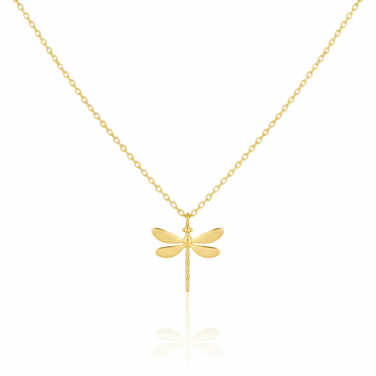 18K Gold Plated Dragonfly Pendant Necklace - Love Mi