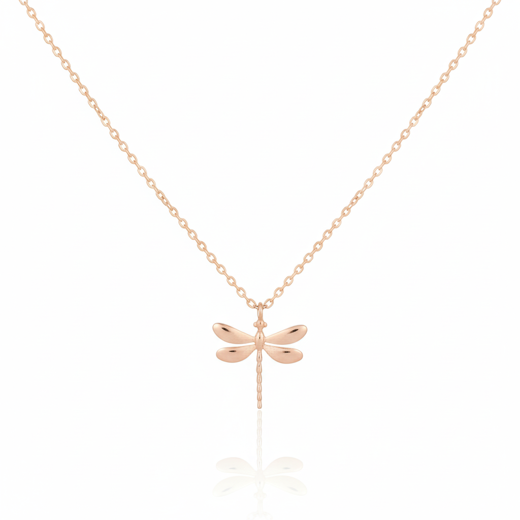 18K Gold Plated Dragonfly Pendant Necklace - Love Mi