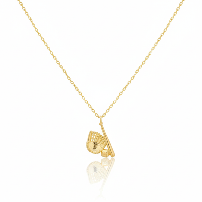 18K Game Day Gold Plated Baseball Themed Pendant Necklace - Love Mi