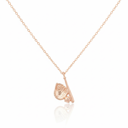 18K Game Day Gold Plated Baseball Themed Pendant Necklace - Love Mi