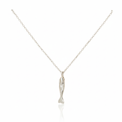 18K Gold Plated Matte Finished Fish Pendant Necklace - Love Mi