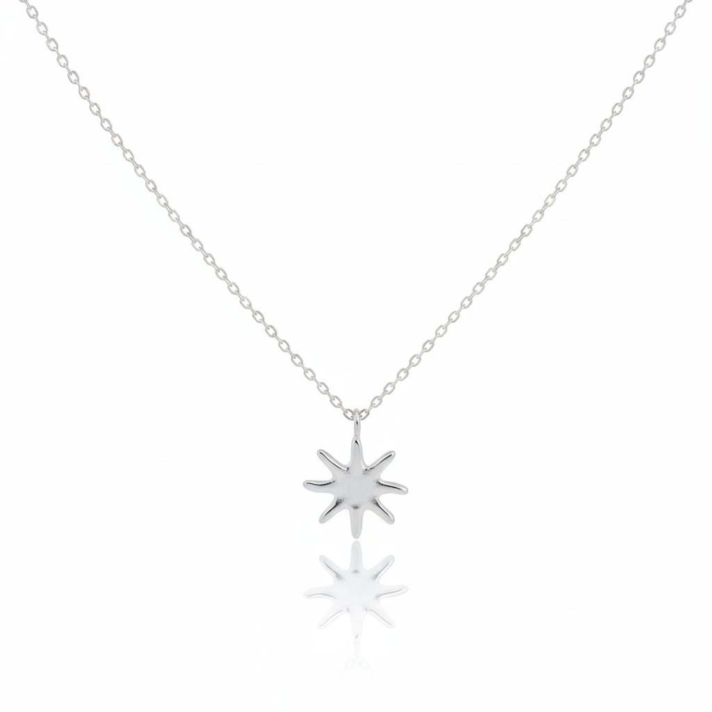 18K Gold Plated Matte Finish Sun Pendant Necklace - Love Mi