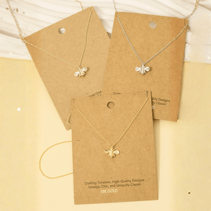 18K Gold Plated Bee Pendant Necklace - Love Mi