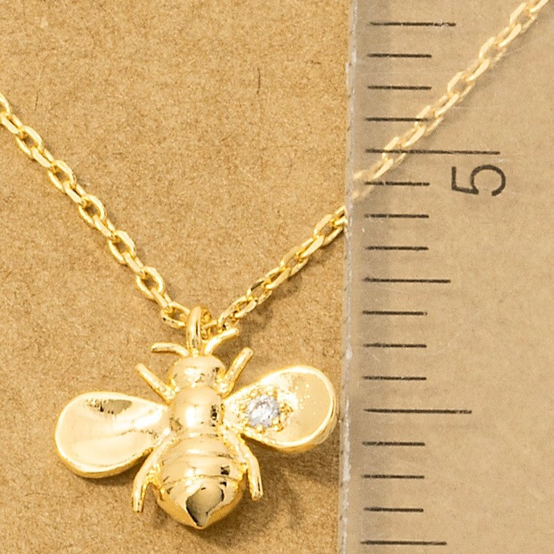 18K Gold Plated Bee Pendant Necklace - Love Mi