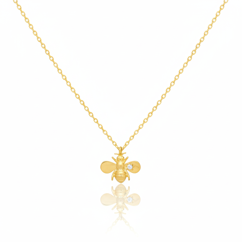 18K Gold Plated Bee Pendant Necklace - Love Mi