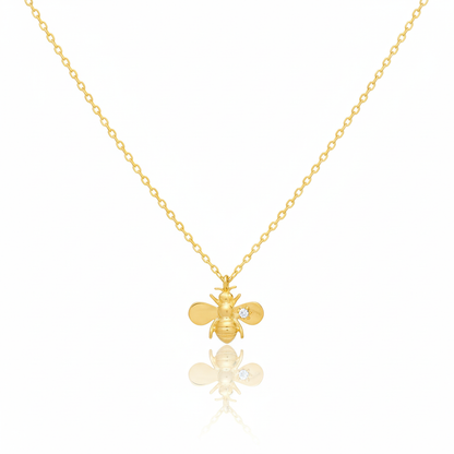 18K Gold Plated Bee Pendant Necklace - Love Mi