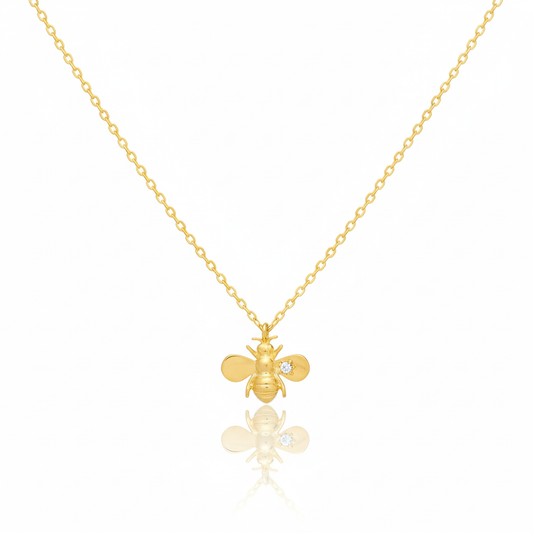 18K Gold Plated Bee Pendant Necklace - Love Mi