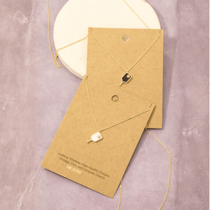 18K Gold Plated Epoxy Pickleball Pendant Necklace - Love Mi