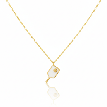 18K Gold Plated Epoxy Pickleball Pendant Necklace - Love Mi