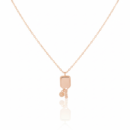 18K Gold Plated Pickle Ball Pendant Necklace - Love Mi