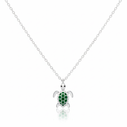 18K Gold Plated Epoxy Turtle Pendant Necklace - Love Mi
