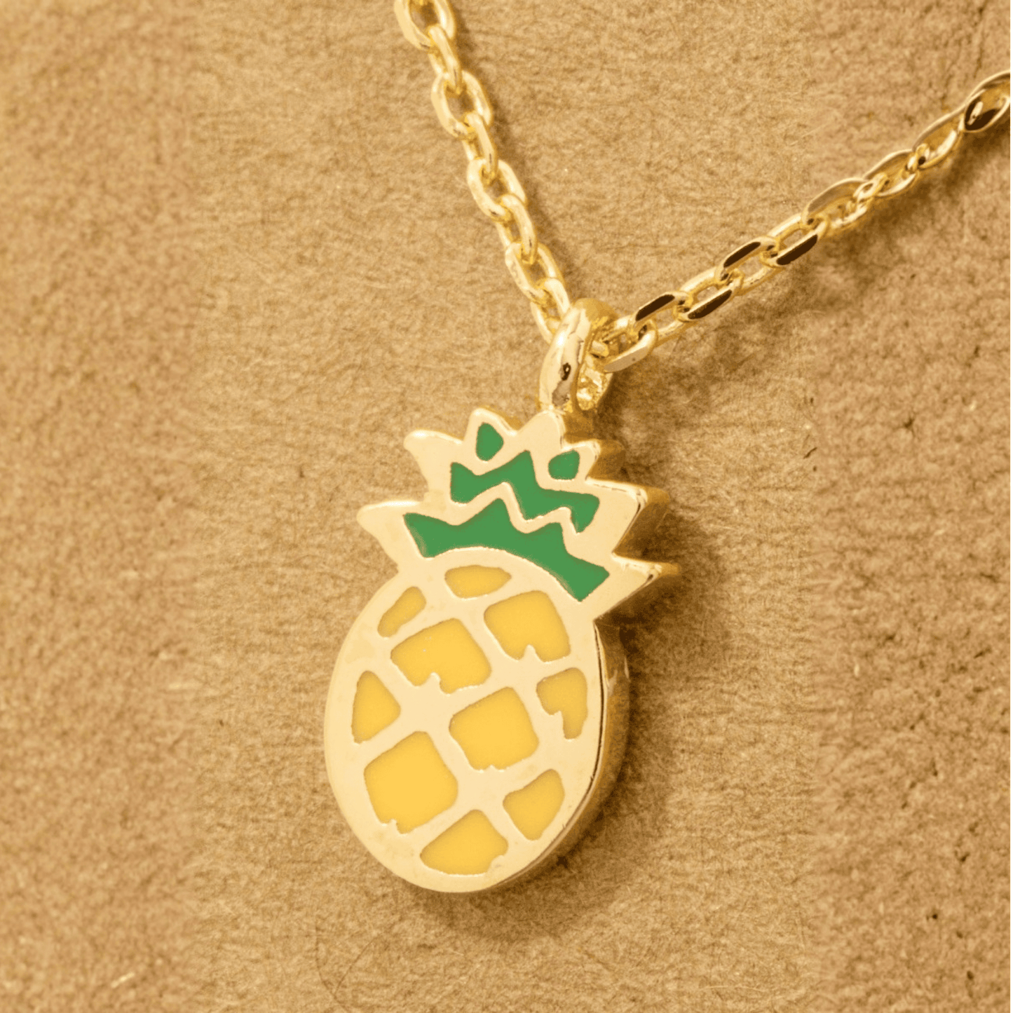 18K Gold Plated Epoxy Pineapple Pendant Necklace - Love Mi