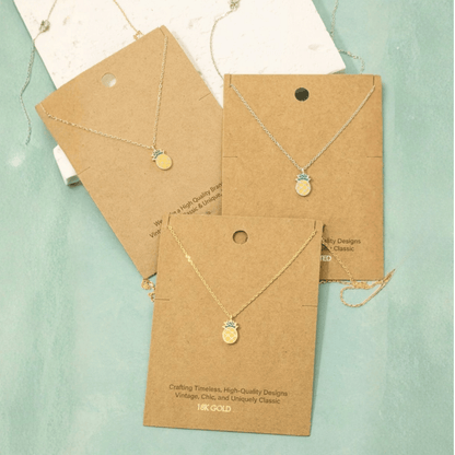 18K Gold Plated Epoxy Pineapple Pendant Necklace - Love Mi