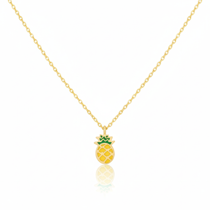 18K Gold Plated Epoxy Pineapple Pendant Necklace - Love Mi