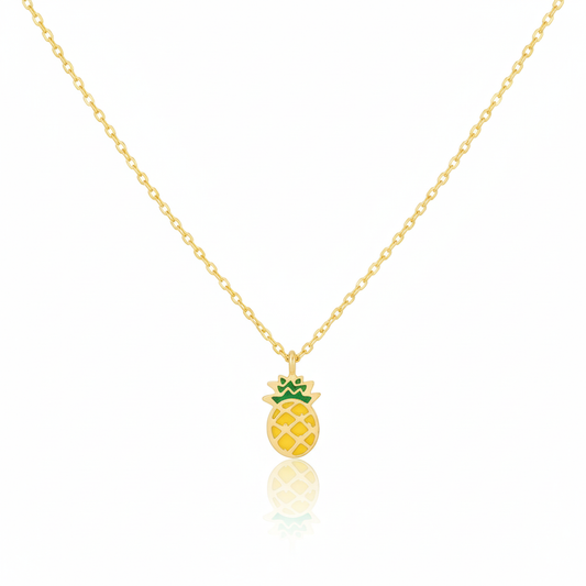 18K Gold Plated Epoxy Pineapple Pendant Necklace - Love Mi